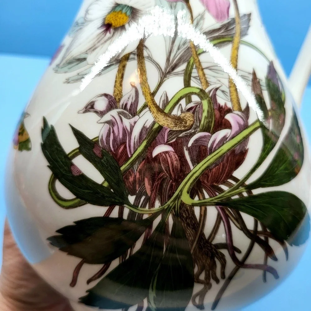Portmeirion Botanic Christmas Rose Pitcher Vase Vintage Cottagecore Floral